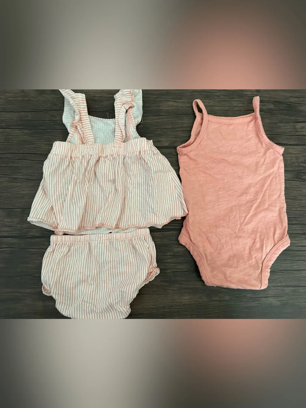 Carter's Peach & White Striped Baby Set